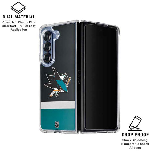 NHL San Jose Sharks Jersey Galaxy Z Fold6 Clear Case
